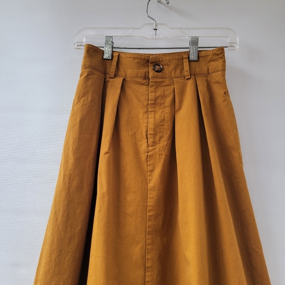 Anthropologie A-Line Maxi Skirt Size 0 Pleated Acorn Chestnut Boho Minimalist - Picture 5 of 16
